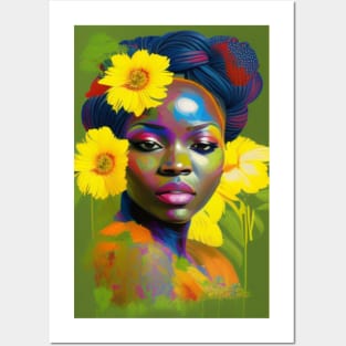 Black beautiful woman portrait 3 Posters and Art